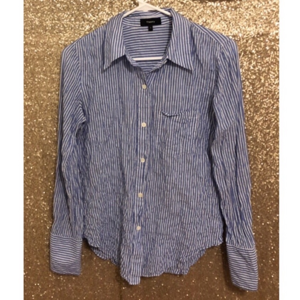 Theory Slim Buttondown Sz S EUC - Picture 5 of 6